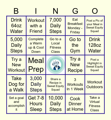 Sweat Equity Squad Bingo Card