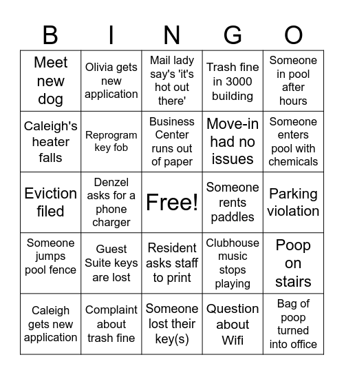 Office BINGO Card