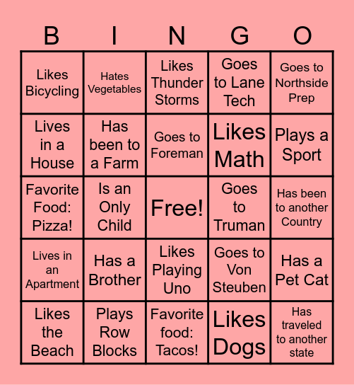 UPLIFT BINGO!!! Bingo Card