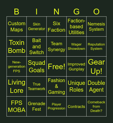 DFUSE Bingo Card