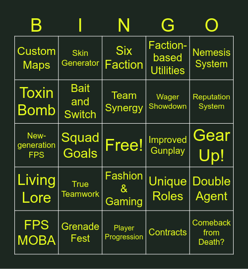 DFUSE Bingo Card