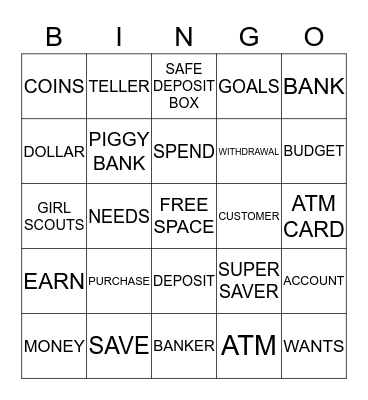 SUPER SAVER BING Bingo Card