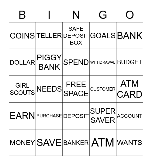 SUPER SAVER BING Bingo Card