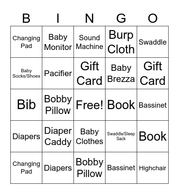 Baby Morford Bingo Card