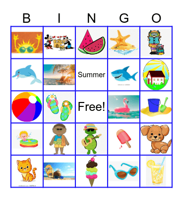 Summer Images Bingo Card