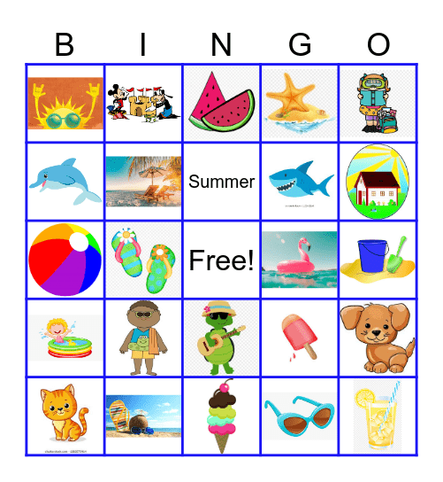 Summer Images Bingo Card