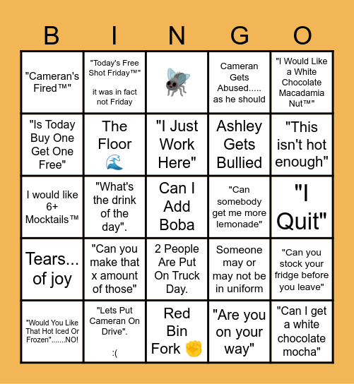 Biggby Bingo Card