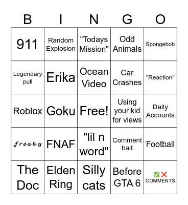 Slopboard Bingo Card