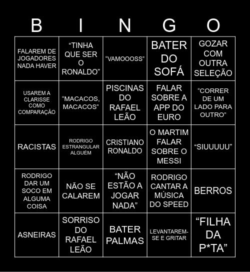 GAJOS A VER JOGOS Bingo Card