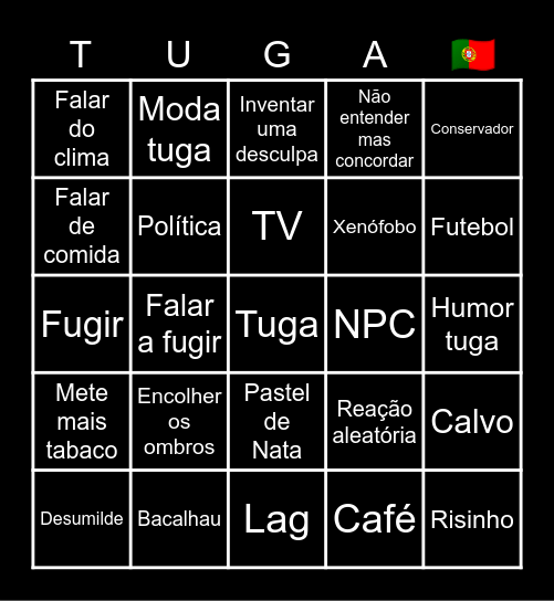 TUGA BINGO Card