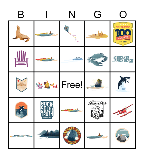 Breaker Rock Beach Bingo Card