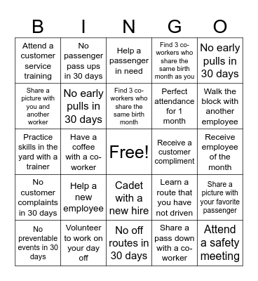 The S Safety Bingo Card