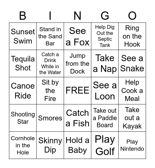 CRESCENT MOON CANADA DAY WEEKEND BINGO Card