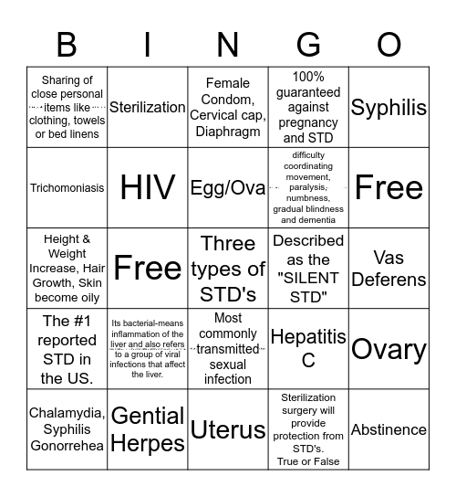 Reproductive Safety/Health-3 Bingo Card