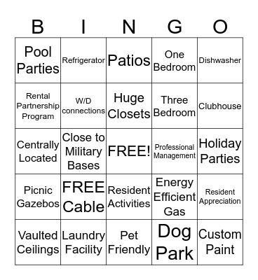 Westwinds Facebook Bingo Card