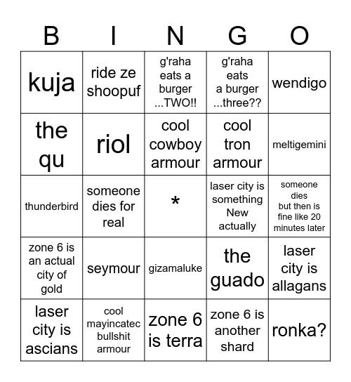 TRAILING THE DAWN OR WHATEVER Bingo Card