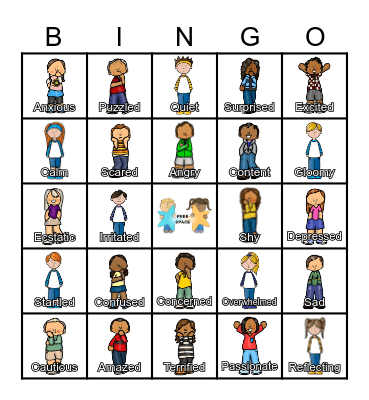EMOTIONS Bingo Card