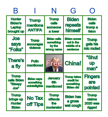 Presidential BINGO with Don Bingo Card