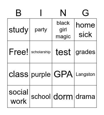 Makiya's Trunk Party Bingo Card