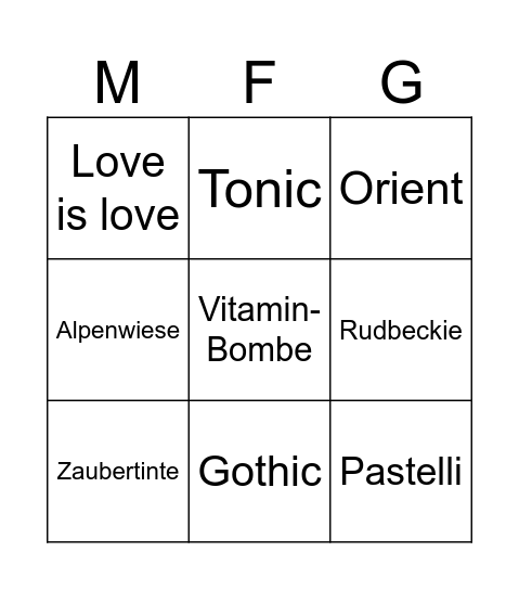 Tanja Effpunkt Bingo Card