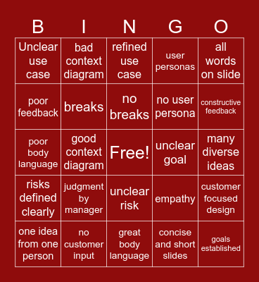 SYSEN5940 BINGO Card