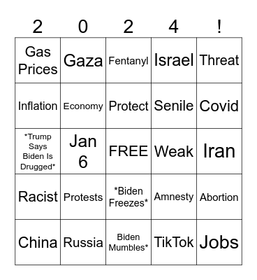 Debate Bingo Card