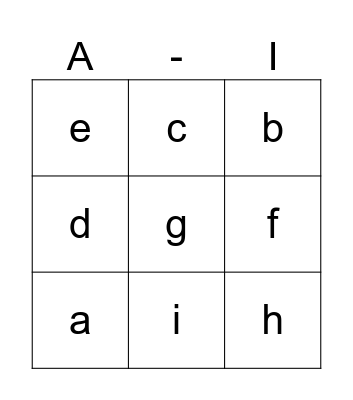 Capital Letters Bingo Card