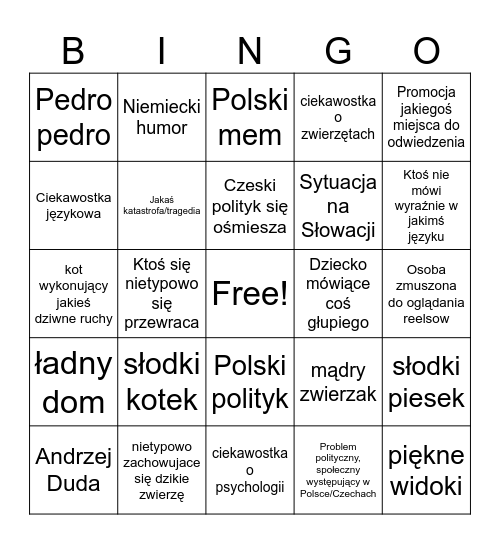 Reelsy Šárki Bingo Card