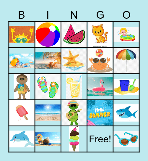 Summer Images Bingo Card
