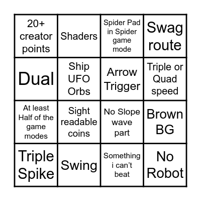 GD Featured Bingo Card