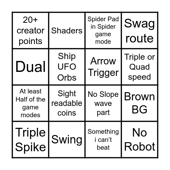 GD Featured Bingo Card