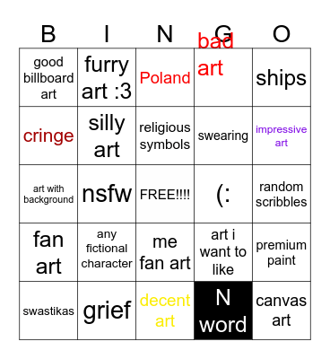 roblox spraypaint bingo! Bingo Card