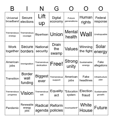 2024 Presidential Debate Bingo Card
