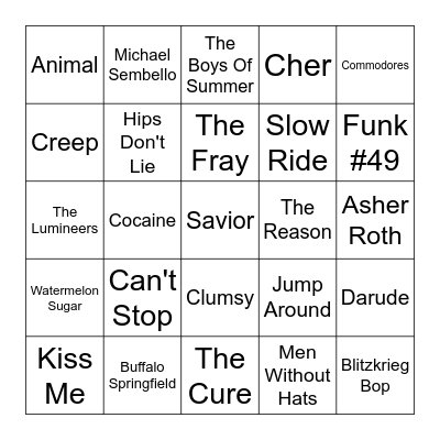 Smorgasbord Bingo Card