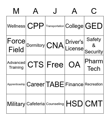 HEALTH CMT Bingo Card