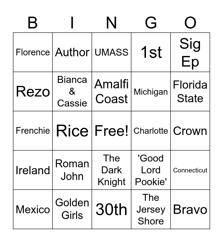 Fort Bingo! Bingo Card