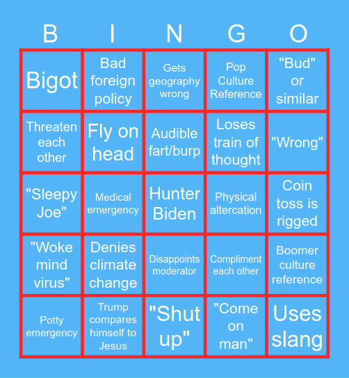 Candidate Bingo Card