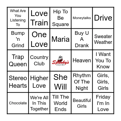 Spanky's Music Bingo 6/26/24 Bingo Card