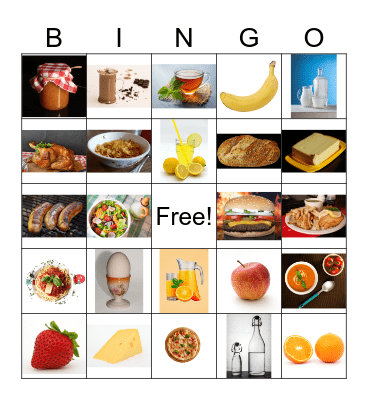 Food Bingo Card