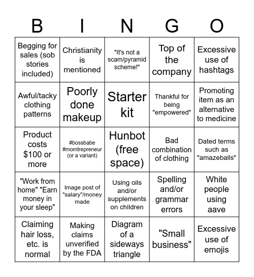 MLM Bingo Card