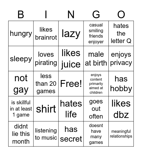 surfin bingo Card