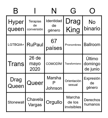 GEP PRIDE BINGO Card