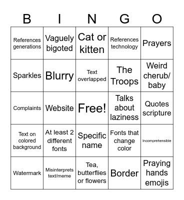 Boomer Gif Bingo Card