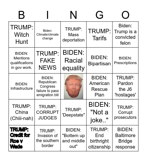 BIDEN VS TRUMP Bingo Card