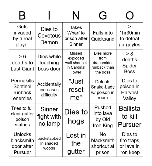 DS2 Bingo Pt.1 Bingo Card