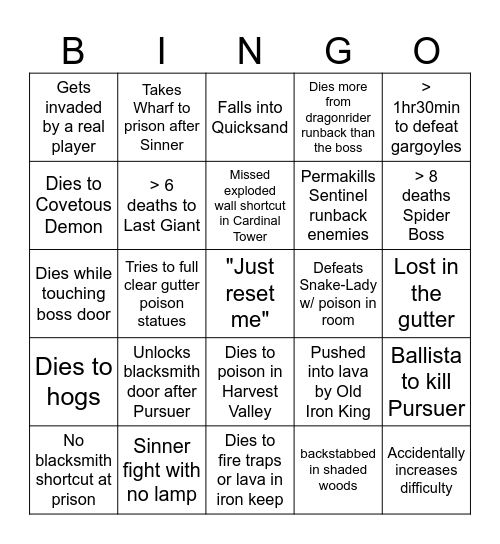 DS2 Bingo Pt.1 Bingo Card