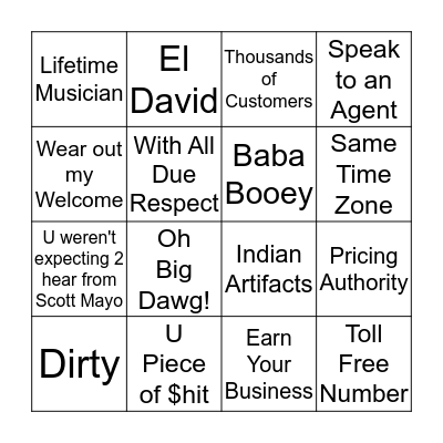 Mayo Bingo Tree Bingo Card