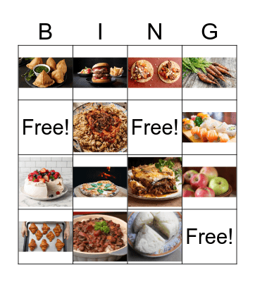 Food Bingo Card