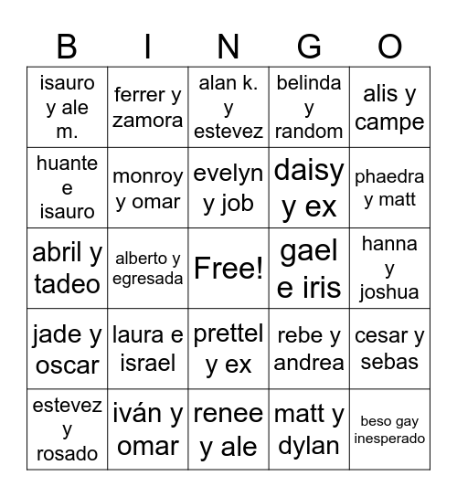 besos ronin Bingo Card