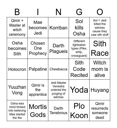 Acolyte after Ep 5 Bingo Card